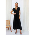 Summer V-neck Pleated Dress For Women Clothing